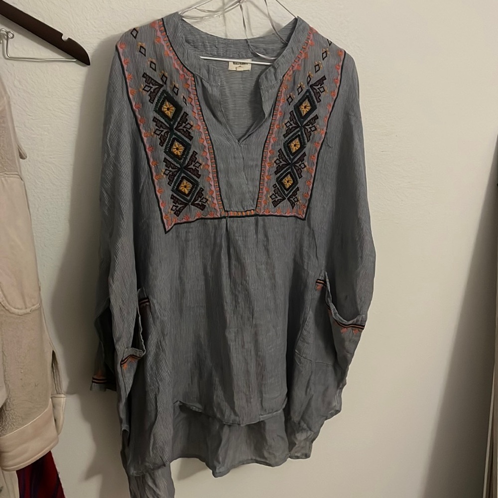 long sleeve smock shirt